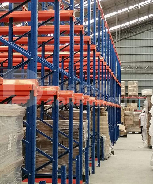 Drive-In Type Steel Racks Food Manufacturing Facility