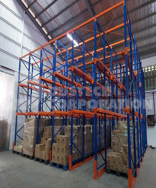 Drive-In Type Steel Racks Food Manufacturing Facility